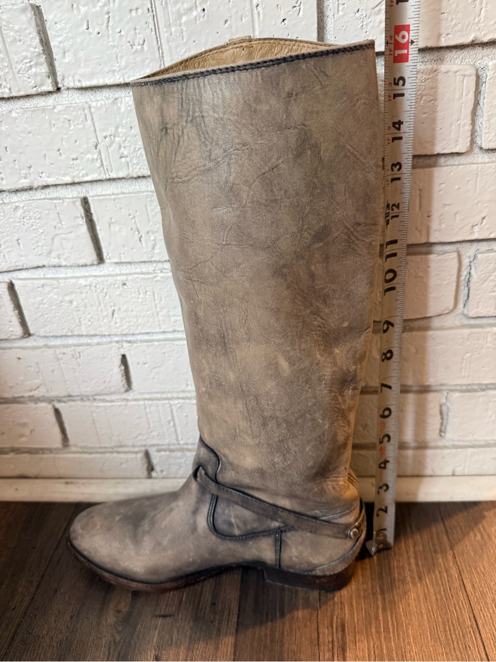 Frye full leather Classic Tall Riding Boot in grey 8